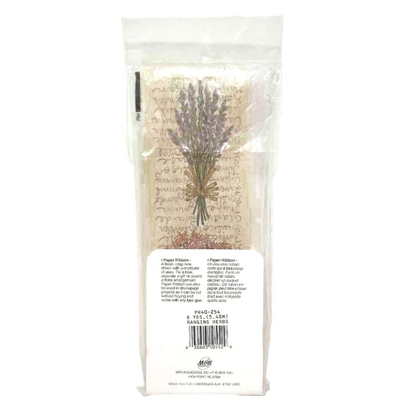Vintage MPR Paper Ribbon Hanging Herbs 6 Yards Gift Wrap Bow Flowers Garden Cute - Picture 2 of 8